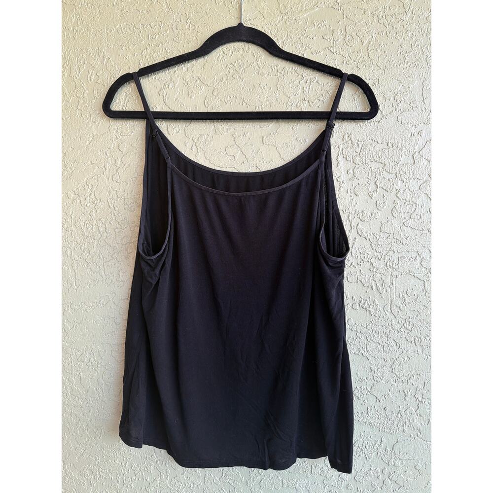 Eileen Fisher Cami Tank Top Womens XL Black 100% Tencel Lyocell Layering Basic - Picture 3 of 6